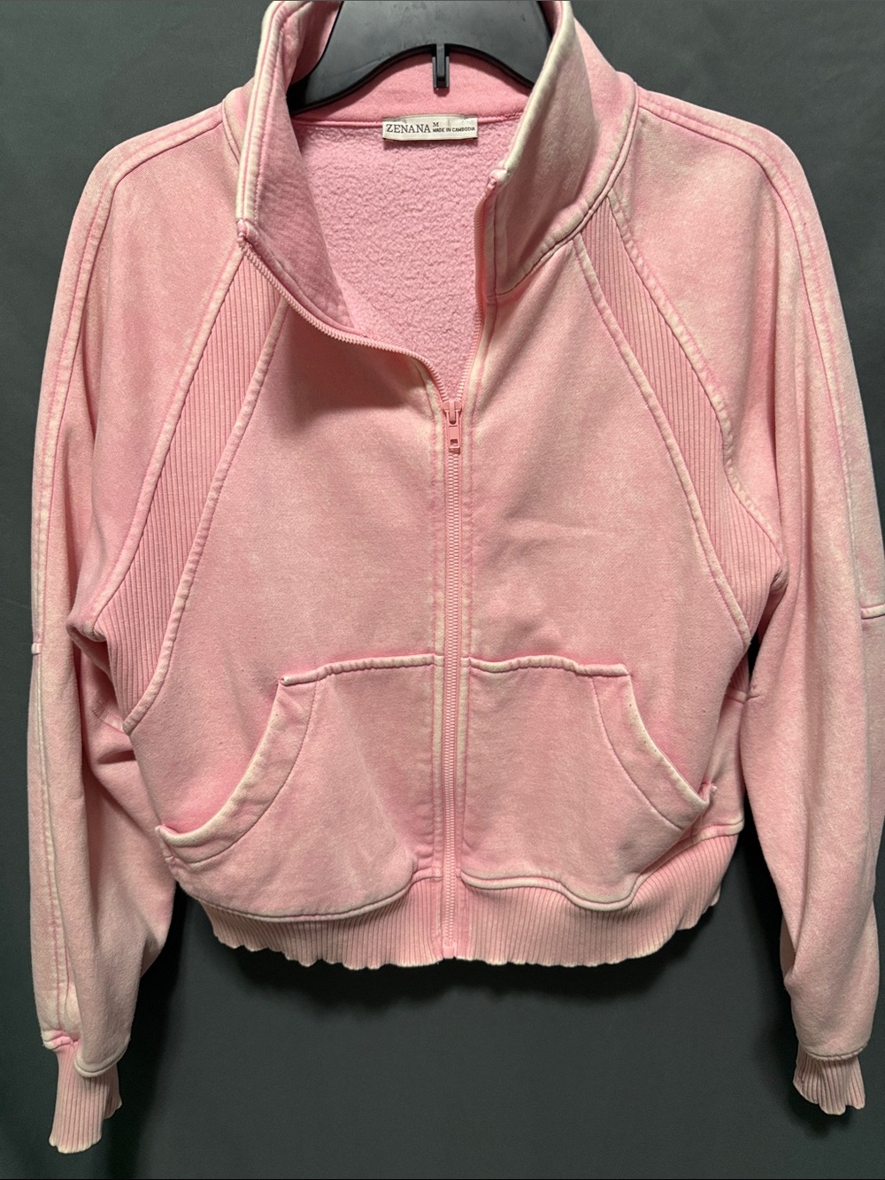 Zenana Outfitters Light Pink Fleece Jacket
